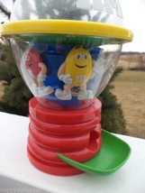 M&M Red Yellow Candy Dispenser Spinner 9"H Fun Funky Minimal Use - $21.18