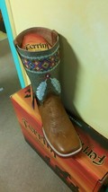 Ferini Aztec Princess Cowgirl Boot Cognac, Mexico Leather, CUTE!! - £143.08 GBP