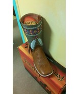 Ferini Aztec Princess Cowgirl Boot Cognac, Mexico Leather, CUTE!! - £140.77 GBP