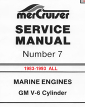 Mercury Mercruiser Service Manual #7 for 1983-1993 Marine Engines GM V6 (All) - £7.80 GBP