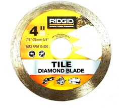 Ridgid 4&quot; Tile Diamond Blade 15k RPM CT40CP - No Bushing - £9.33 GBP