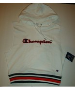 Champion Women&#39;s Campus Sleeveless Hoodie Sweatshirt Chest Logo White/Re... - $48.70 CAD