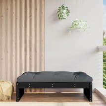 Garden Footstool Black 120x80 cm Solid Wood Pine - £64.53 GBP