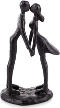 Couple Sculptures Cast Iron Gift for Anniversaries Wedding Small Modern Abstract - £37.76 GBP