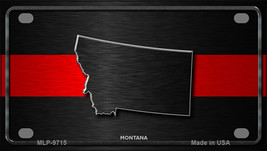 Montana Thin Red Line Novelty Mini Metal License Plate Tag - £11.73 GBP