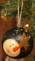 Paper Mache&#39; Ornament 7D3961-Snowman &amp; Star Ball - £4.76 GBP