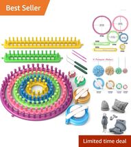 15-Piece Knitting Loom Kit with Pompom Maker: Ideal for Beginner Crafts - $62.32