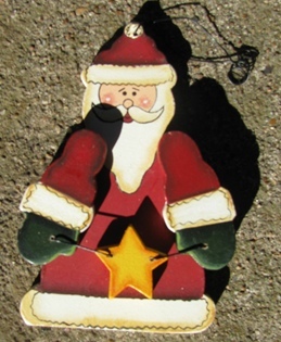 Primary image for Wooden Christmas Ornament 1000 - Santa 