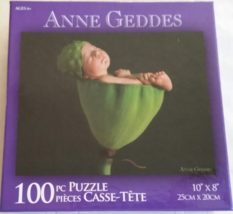 ANNE GEDDES 100  pc Puzzle 10&quot; x 8&quot; Sleeping Baby in Flower Pod, New - £3.87 GBP