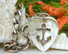 Vintage Napier Anchor Heart Nautical Charm Bracelet Sterling - £56.08 GBP