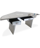 Aviator Executive Fighter Jet Wing Desk - Polished Aluminum (72 Inches) - £1,958.63 GBP
