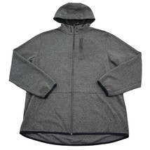 Russell Hoodie Mens L Gray Full Zip Fusion Knit Chest Pocket Pullover Sw... - $17.70