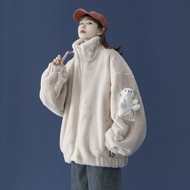 Fashion Soft Girl Cute  Doll Women&#39;s Sweatshirts Winter Thick Lamb  Tops Korean  - £114.15 GBP