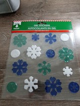 NEW Christmas Snowflake window Gel Clings  Decorations. 15 pcs  in Pkg-BRAND NEW - £12.70 GBP