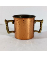 Vintage HAND HAMMERED COPPER &amp; Brass SUGAR BOWL Colonial Virginia Hampto... - $19.94