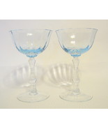 Blue and Clear Stem Wine Glasses 2 Piece Set - £27.51 GBP