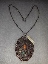 Old Albania Handcrafted Women Copper Necklace With STONE-COMMUNISM TIME-37.5 Cm - £19.78 GBP