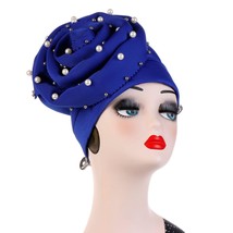 Muslim Women Flower Hat Indian  Hair Loss Head Cover Beaded T Cancer Chemo Islam - £151.87 GBP