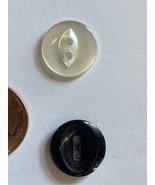 LOT 100 Black Acrylic Fish eye 2 hole button 14 mm FREE SHIP TO U.S - $149.45 MXN