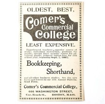 Comer&#39;s Commercial College 1897 Advertisement Victorian Boston School AD... - €17,11 EUR