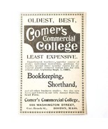Comer&#39;s Commercial College 1897 Advertisement Victorian Boston School AD... - $28.01 CAD