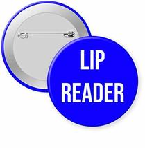 Lip Reader Pin Button Easy to Read Large 2.25 Badge for Hearing Impaired Lip Rea - £6.31 GBP