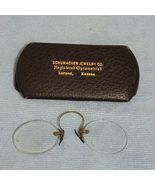 Antique Civil War era Wireless Rim Spectacles Glasses Schumacher Metal Case - $111.26 CAD