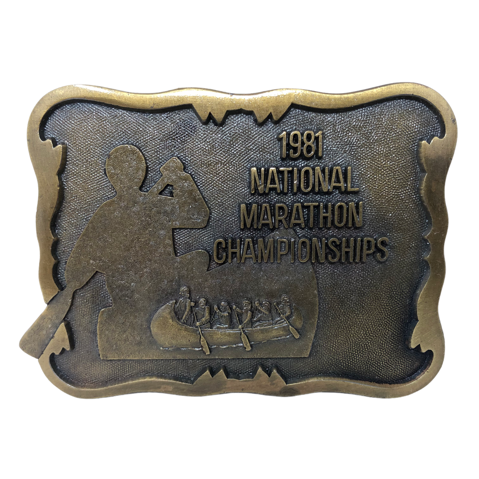 VTG National Marathon Championships 1981 Belt Buckle Lafayette Indiana R... - £29.65 GBP