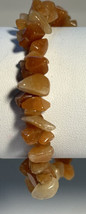 Bracelet Stretch Jadeite Chips Amber Colored Fits up to an 8 Inch Wrist. - £13.23 GBP