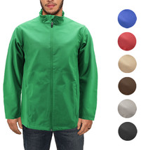 Men&#39;s Classic Soft Shell Water Resistant Fleece Lined Zipper Track Jacket - $36.37