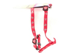 Whisker City Adjustable Harness 8 to 16 Inches Red Paw Print Fits All Cats - £6.14 GBP