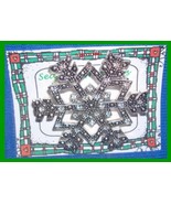 Christmas PIN #0179 Snowflake Marcasite &amp; Crystals Silvertone Holiday Br... - $49.45