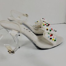 Ellie Clear Competition Wedding Heels.Size 10  Multicolored Embellishment - £13.04 GBP