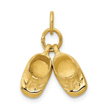 14k 3D Moveable Polished Baby Shoes Charm A9281 - £312.94 GBP