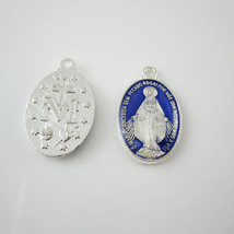 100pcs of Epoxy Silver Plated Miraculous Medal Rosary Pendant - $24.20