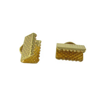 200pcs of 10mm Gold Tone Fastener Clasps Textured Crimp End Clamps Claw ... - $16.81