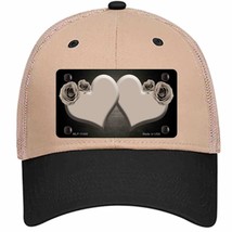 Hearts Over Roses In Tan Novelty Khaki Mesh License Plate Hat - £22.70 GBP