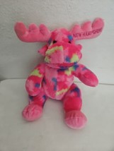 2016 Wishpets Confettisoft Pink Moose Plush Stuffed Animal Green Blue Spots - £10.50 GBP