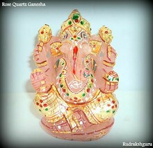 Rose Quartz Ganesha / Lord Ganesha In - $107.74