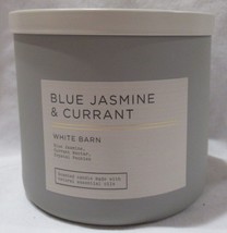 White Barn Bath &amp; Body Works 3-wick Large Jar Candle Blue Jasmine &amp; Currant - £33.58 GBP