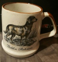 Golden Retriever Dog Brown Speckled Ceramic Coffee Mug Cup Vintage Enesco 1987 - £7.09 GBP