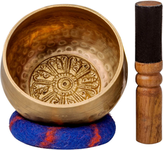 Tibetan Singing Bowl Set by the  with Healing Mantra Engravings — Medi - £92.73 GBP