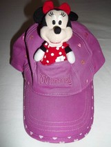 Minnie Mouse Disney Parks Child's Hat w/Attachable Minnie-Pinkw/Hearts&Stars - $10.99