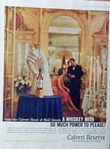 Calvert Reserve Whiskey 50&#39;s print ad. vintage Color Illustration, hunting tr... - £14.06 GBP