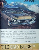 1959 Buick LeSabre 4 door hardtop 50&#39;s print ad. vintage Color Illustration 1... - £14.02 GBP