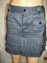 MOA Womans&#39; Ruffled Tier Short Skirt - Size: Large - Color: Blue - NEW - $18.99