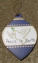 Wood Christmas Ornament  wd854 -Peace on Earth Dove  - £1.53 GBP