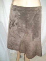 Ann Taylor LOFT Suede Womans&#39; Skirt - Size: 10 - Color: Brown - £23.56 GBP