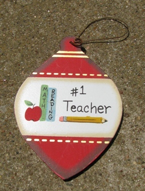 Primary image for Wood Christmas Ornament wd859 Teacher #1 
