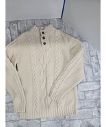 Wool Blend Cable Knit Off White 14/16 Osh Kosh Knit Sweater 1/4 Button - $381.30 MXN